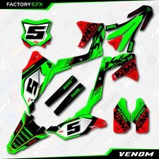 Green & Red Venom Graphics Kit fits 19-23 Kawasaki KXF450 KX450 Plate KX450F