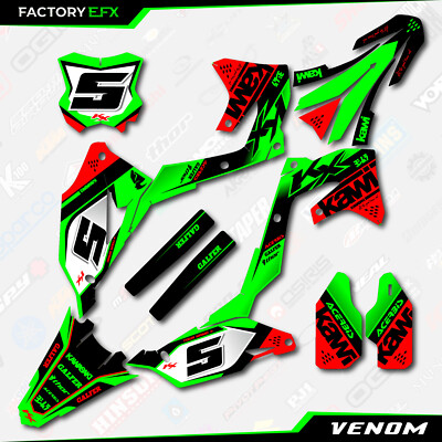 Green & Red Venom Graphics Kit fits 21-24 Kawasaki KXF250 KXF 250 Plate KX250F