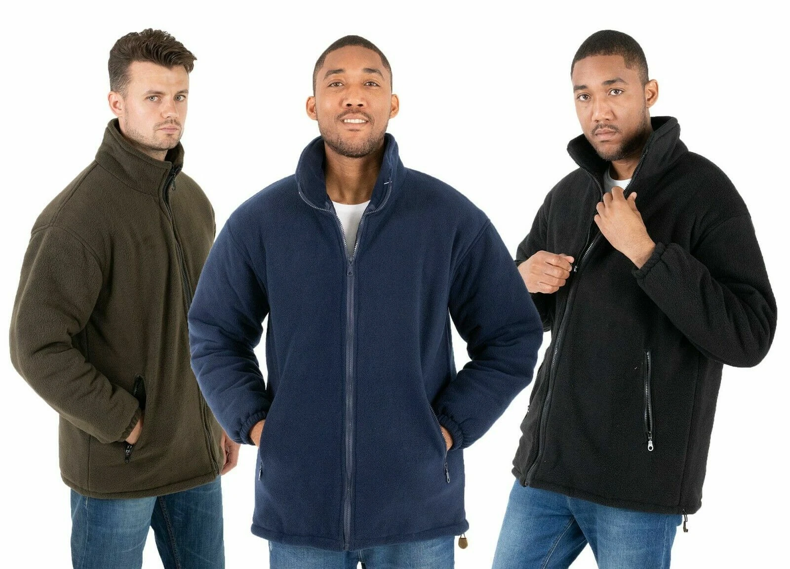 High Mount Mens Womens Warm Quilted Padded Anti Pill Fleece Jacket