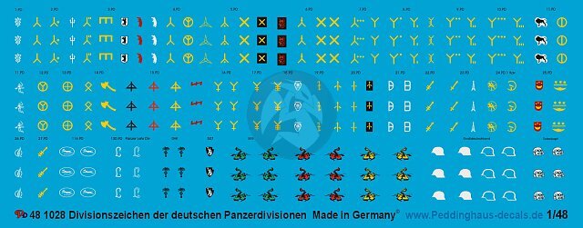 Peddinghaus 1/48 German Heer Armored Division Unit Markings WWII [Decal] 1028