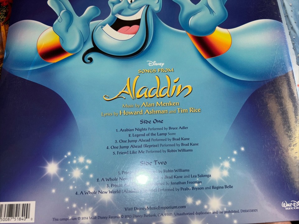 Disney Songs From Aladdin Soundtrack Violet Vinyl Record LP WALMART disney-songs-from-aladdin-soundtrack-violet-vinyl-record-lp-walmart
