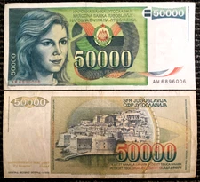 Yugoslavia 50000 Dinara 1988 Banknote World Paper Money Circulated