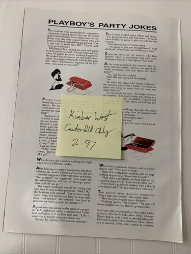 Playboy Centerfold Only February 1997, Kimber West, Fine Condition | eBay