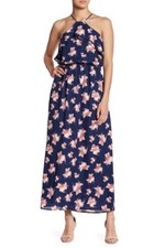 LUSH SLEEVELESS RUFFLE MAXI DRESS SIZE: S