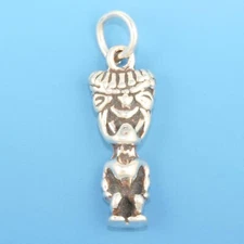 Hawaii Sea God Kanaloa Tiki Hawaiian 925 Solid Sterling Silver Charm MADE IN USA