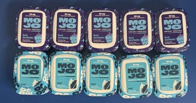 (10) MOJO Energy Pouches Mint & Blue Raspberry 15ct. BB: 07/2027