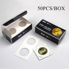 50 PCS 40mm 2x2 inch Cardboard Coin Holders Flips for Morgan, Peace, Ike Dollar