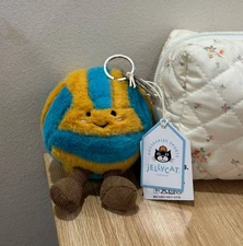 Jellycat Amuseables Beach Volleyball Bag Charm Keychain Plush Toy NWT Cute Gift