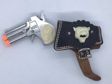 1960 Hubley Panther Toy Gun with Holster Flip Out Action Pistol Wrist Cuff Works