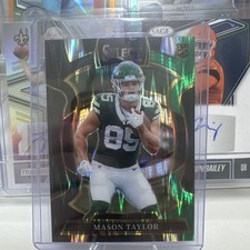 2025 Panini Select Concourse #76 Mason Taylor RC Black & Green Prizm Shock Jets