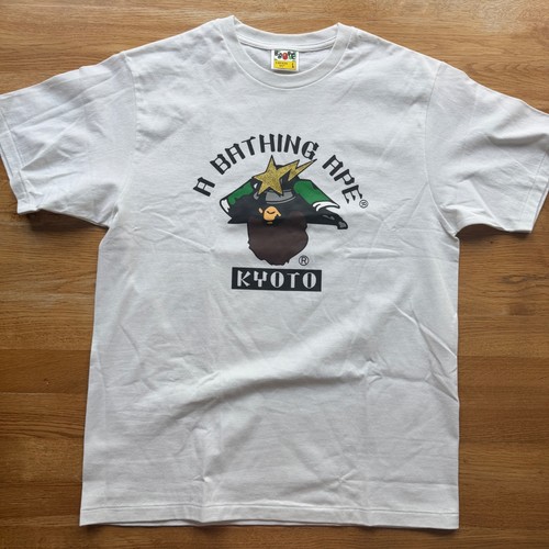 A Bathing Ape BAPE Kyoto City Exclusive Samurai Ape Head White T-Shirt Mens L