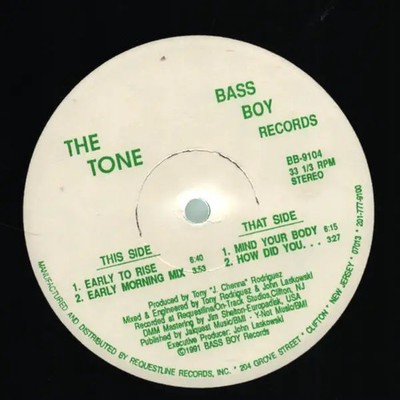 The Tone Early To Rise Vinyl Single 12inch Bass Boy Records