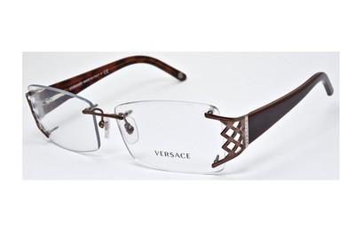 Versace MOD.1161 1045 Brown Bronze Rimless size 53/15/130 Made Italy Eyeglasses