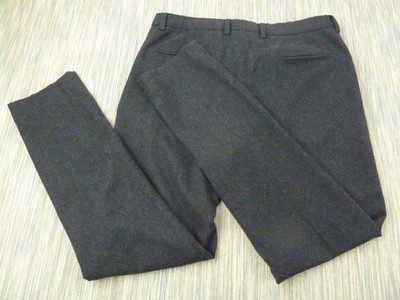 Gant Wool Trousers Mens W35 L30 Weekender Grey Low Waist Tapered Leg