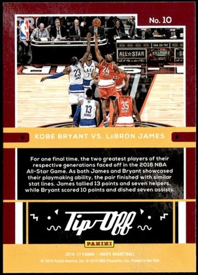 2016-17 Hoops #10 Kobe Bryant / LeBron James Tip-Off E1 | eBay