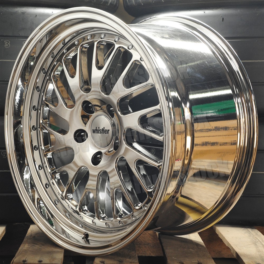 WHISTLER SK1-T 18x9.5 18x10.5 STAGGERED 5x114.3 PVD CHROME MESH w