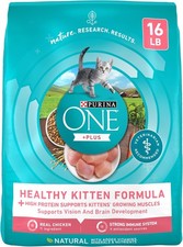 Purina ONE Dry Kitten Food High Protein 16lb Bag 3.59 per pound