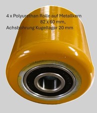 4 X Carrello Elevatore Ruota 82x60 MM Poliuretano Transpallet di Ricambio
