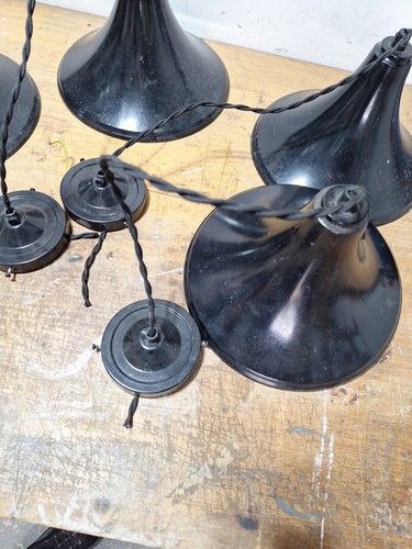 VINTAGE INDUSTRIAL FACTORY ALUMINIUM PENDANT LIGHTS - Picture 5 of 9