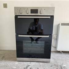 Indesit IDD6340IX Built-In Double Electric Oven Black Stainless Steel Grill