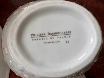 Philippe DESHOULIERES Porcelain Limoges Fruits Strawberry Set