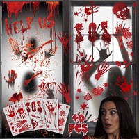 Halloween Dekoration Horror Sticker Riesen Blutige HandabdrüCke Fenster Spukhaus
