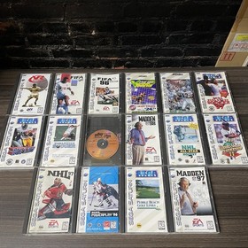 Lot of 16 Sega Saturn Game Lot - Madden+FIFA+Hockey+NFL+Golf+Basketball+Baseball