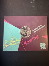  2011 50p Rowing Carded Olympic Coin –BUNC– Fifty Pence London Games 