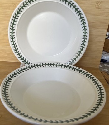 Portmeirion - Botanischer Garten - 2 x Pasta-/Suppenschüssel 8,5'' weiß mit Blattrand