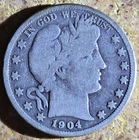 1904 O Barber Silver Half Dollar 50C