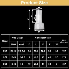 S Crimp Caps 1000 Pcs CE5 Closed End Crimp Connector 12-10 AWG Gauge Wire End...