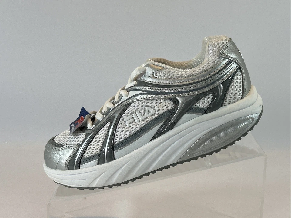 Fila Sculpt-N-Tone Rocker Shoes Women's US 6 White Silver Color Toning New - Image 3 of 4