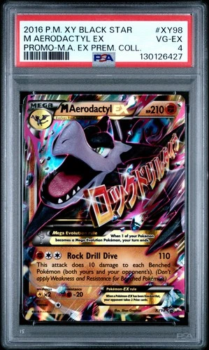 2016 POKEMON XY BLACK STAR PROMO M AERODACTYL EX #XY98 PSA 4 EX #130126427