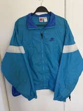 Vintage Nike Gray Grey Tag Teal Blue Windbreaker Zip Up Jacket Men s Size XL