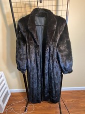 Vintage Genuine Dark Brown Mink Fur Full Leng...