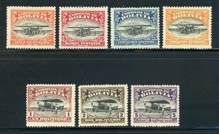 BOLIVIA MH Selections: Scott #C1 C7 1st Series Air Post Flight School CV$62