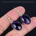 Black Friday Deal Star Amethyst Stone Dangle Drop Earrings 925 Sterling Silver
