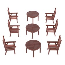 3 Sets Plastic Mini Table Chair Set Model For Playhouse Decoration