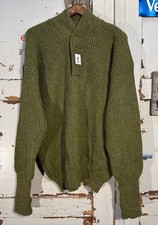 Orig. norw. Armee Winter Strickpullover 100% Schurwolle 1981 Gr.L oliv NOS #3619