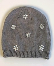 EUC Betsey Johnson Gray Knit Rhinestone Jewel...