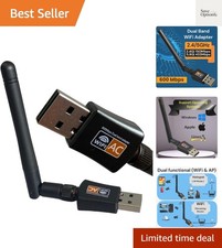 AC600 Mbps Dual Band Internet USB WiFi Adapter for desktop PC 2.4/5GHz, Deskt...