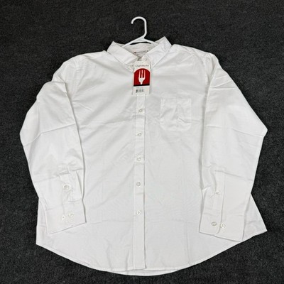 Chef Works XL White Button Down Womans Shirt NWT Restaurant Uniform Workwear NEW