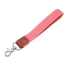 Wrist Lanyard Keychain Braided Wristlet Strap with Silver Clasp Pink