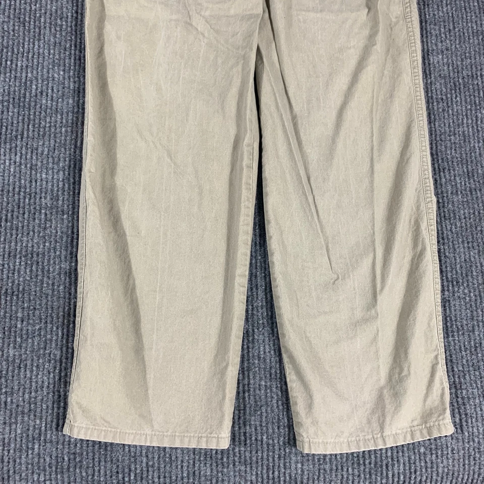 VTG Dockers Pants Mens 32x30 Beige Pleated Chino Twill 90s USA Trouser Slacks - Image 2 of 4