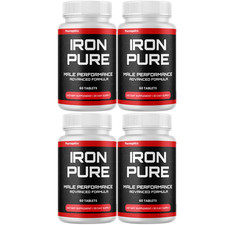 Iron Pure Male Performance Supplement, 4 Bottles Genuine Energy Support