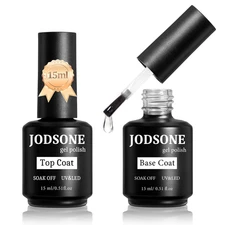 2 Bottles of Top Coat Base Coat Set No Wipe Foundation Combination Bright Surfac