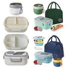 1200ML Bento Lunch Box Set 3-Compartment + Soup Pot + Thermal Bag +& Dip Box