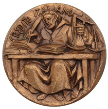 CREDITO ITALIANO MEDAGLIONE COMMEMORATIVO CENTENARIO - GRAMMI 216,96 E. MANFRINI
