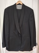 Vintage St.Michael Italian Wool Black Tuxedo Dinner Suit Jkt 42M Trs W36" L31"