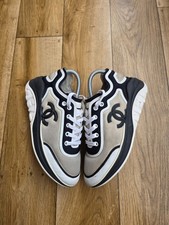 CHANEL MESH CC LOGO CLOTH TRAINERS SIZE 37 EU, 6.5 US, 4 UK